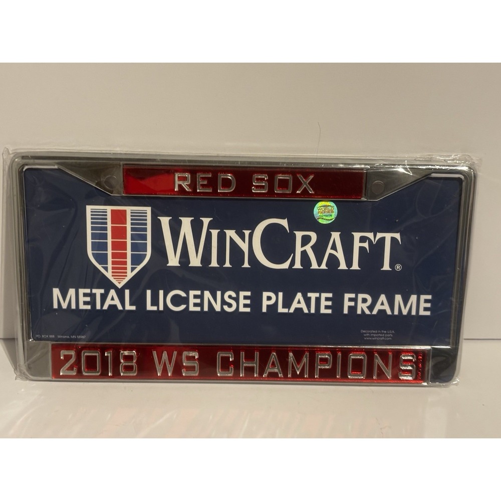 NEW Boston Red Sox MLB Red License Plate‎ Frame Wincraft 2018 WS Champions